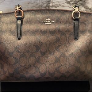 Authentic COACH Signature Christie Carryall Black/Brown Handbag